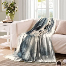 Poodle Chien Plaid en Polaire Imprimé 3D Couverture Douce Confortable pour Canapé Lit Bureau