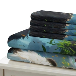 Panda Housse de Couette Imprimée 3D Douce 3 Pièces Literie Garçons Filles