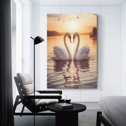 Cygne Peinture sur toile sans cadre, impressions posters art mural pour déco maison chambre bureau