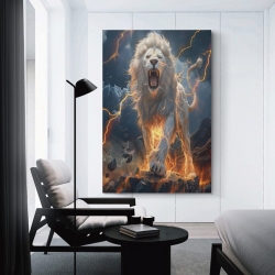 Lion Peinture sur toile sans cadre, impressions posters art mural pour déco maison chambre bureau