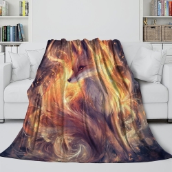 Renard Plaid en Polaire Imprimé 3D Couverture Douce Confortable pour Canapé Lit Bureau