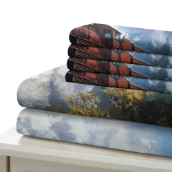 Train à vapeur Housse de Couette Imprimée 3D Douce 3 Pièces Literie Garçons Filles