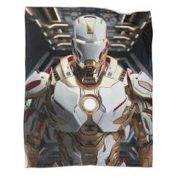 Avengers Iron Man Plaid en Polaire Imprimé 3D Couverture Douce Confortable pour Canapé Lit Bureau