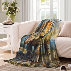 Dinosaure Plaid en Polaire Imprimé 3D Couverture Douce Confortable pour Canapé Lit Bureau