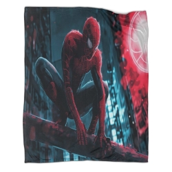 Avengers Spider-Man Plaid en Polaire Imprimé 3D Couverture Douce Confortable pour Canapé Lit Bureau