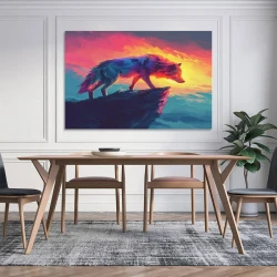 Lobo Pintura en lienzo sin marco, impresiones de pósters arte pared para decoración hogar dormitorio oficina