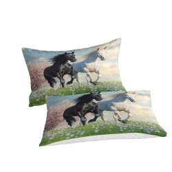 Cavallo Copripiumino Stampato 3D Morbido 3 Pezzi Biancheria da Letto per Ragazzi Ragazze
