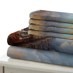 Train à vapeur Housse de Couette Imprimée 3D Douce 3 Pièces Literie Garçons Filles