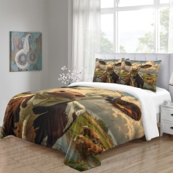 Vache Housse de Couette Imprimée 3D Douce 3 Pièces Literie Garçons Filles