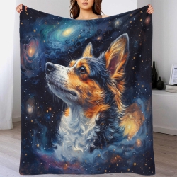 Shepherd Chien Plaid en Polaire Imprimé 3D Couverture Douce Confortable pour Canapé Lit Bureau