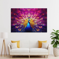 Paon Peinture sur toile sans cadre, impressions posters art mural pour déco maison chambre bureau