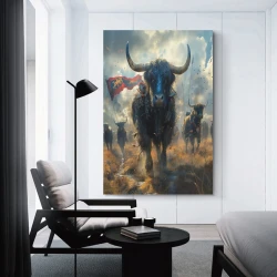 Vache des Highlands Peinture sur toile sans cadre, impressions posters art mural pour déco maison chambre bureau