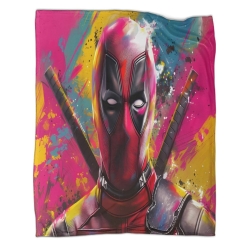 Marvel Deadpool Plaid en Polaire Imprimé 3D Couverture Douce Confortable pour Canapé Lit Bureau