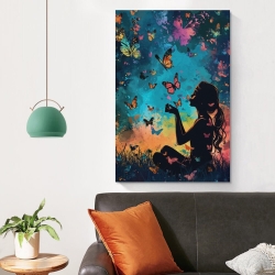 Papillon Peinture sur toile sans cadre, impressions posters art mural pour déco maison chambre bureau