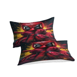 Deadpool Marvel Housse de Couette Imprimée 3D Douce 3 Pièces Literie Garçons Filles