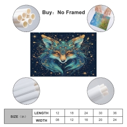 Renard Peinture sur toile sans cadre, impressions posters art mural pour déco maison chambre bureau