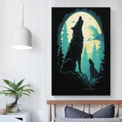 Loup Peinture sur toile sans cadre, impressions posters art mural pour déco maison chambre bureau