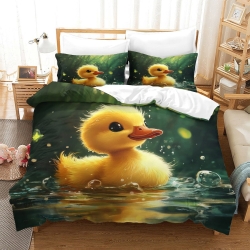 Canard Housse de Couette Imprimée 3D Douce 3 Pièces Literie Garçons Filles