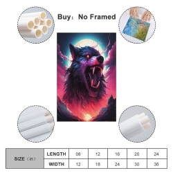 Loup Peinture sur toile sans cadre, impressions posters art mural pour déco maison chambre bureau