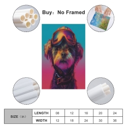Chien mignon Peinture sur toile sans cadre, impressions posters art mural pour déco maison chambre bureau