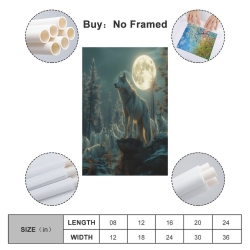 Loup Peinture sur toile sans cadre, impressions posters art mural pour déco maison chambre bureau