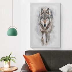 Loup Peinture sur toile sans cadre, impressions posters art mural pour déco maison chambre bureau