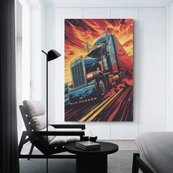 Gros camion Peinture sur toile sans cadre, impressions posters art mural pour déco maison chambre bureau