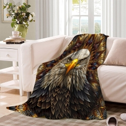 Aigle Plaid en Polaire Imprimé 3D Couverture Douce Confortable pour Canapé Lit Bureau