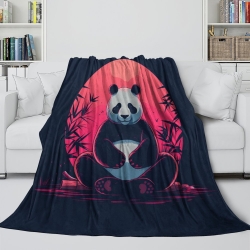 Panda Plaid en Polaire Imprimé 3D Couverture Douce Confortable pour Canapé Lit Bureau