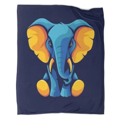 Éléphant Plaid en Polaire Imprimé 3D Couverture Douce Confortable pour Canapé Lit Bureau