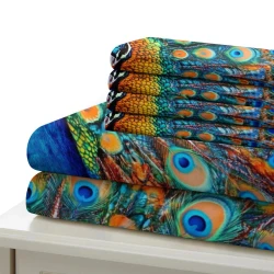 Paon Housse de Couette Imprimée 3D Douce 3 Pièces Literie Garçons Filles