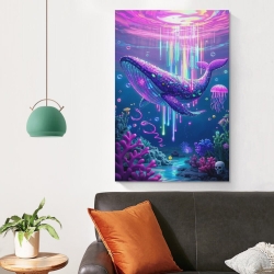 Baleine Peinture sur toile sans cadre, impressions posters art mural pour déco maison chambre bureau