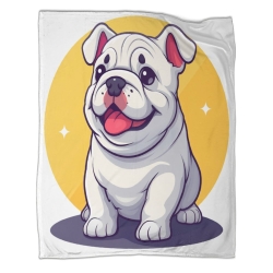 Bouledogue Plaid en Polaire Imprimé 3D Couverture Douce Confortable pour Canapé Lit Bureau