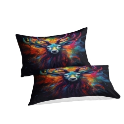 Renne Housse de Couette Imprimée 3D Douce 3 Pièces Literie Garçons Filles