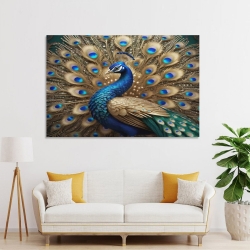 Paon Peinture sur toile sans cadre, impressions posters art mural pour déco maison chambre bureau