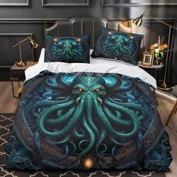 Mythe de l'horreur Cthulhu Housse de Couette Imprimée 3D Douce 3 Pièces Literie Garçons Filles