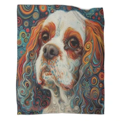 Spaniel Chien Plaid en Polaire Imprimé 3D Couverture Douce Confortable pour Canapé Lit Bureau