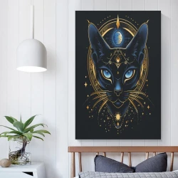 Egyptian Chat Peinture sur toile sans cadre, impressions posters art mural pour déco maison chambre bureau