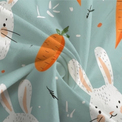Lapin Housse de Couette Imprimée 3D Douce 3 Pièces Literie Garçons Filles