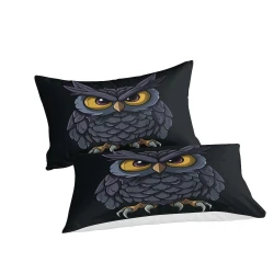 Hibou Housse de Couette Imprimée 3D Douce 3 Pièces Literie Garçons Filles