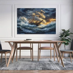 Voilier Peinture sur toile sans cadre, impressions posters art mural pour déco maison chambre bureau