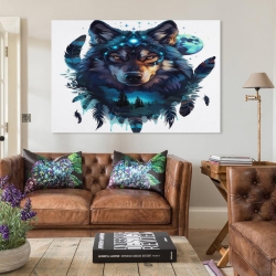 Loup Peinture sur toile sans cadre, impressions posters art mural pour déco maison chambre bureau