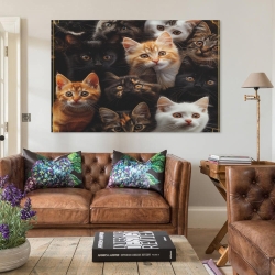 Chat Peinture sur toile sans cadre, impressions posters art mural pour déco maison chambre bureau