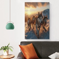 Alaskan Malamute Chien Peinture sur toile sans cadre, impressions posters art mural pour déco maison chambre bureau