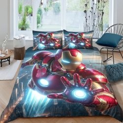 Avengers Iron Man Funda Nórdica Impresa en 3D Suave 3 Piezas Ropa de Cama para Niños Niñas