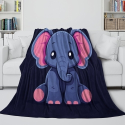 Éléphant Plaid en Polaire Imprimé 3D Couverture Douce Confortable pour Canapé Lit Bureau