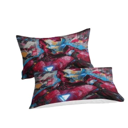 Avengers Iron Man Housse de Couette Imprimée 3D Douce 3 Pièces Literie Garçons Filles