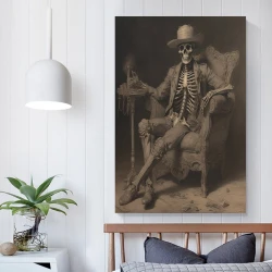 Calavera Pintura en lienzo sin marco, impresiones de pósters arte pared para decoración hogar dormitorio oficina