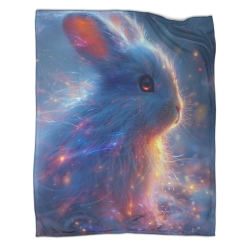 Lapin Petit lapin Plaid en Polaire Imprimé 3D Couverture Douce Confortable pour Canapé Lit Bureau