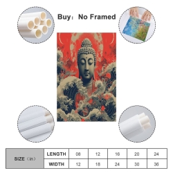 Bouddha Peinture sur toile sans cadre, impressions posters art mural pour déco maison chambre bureau